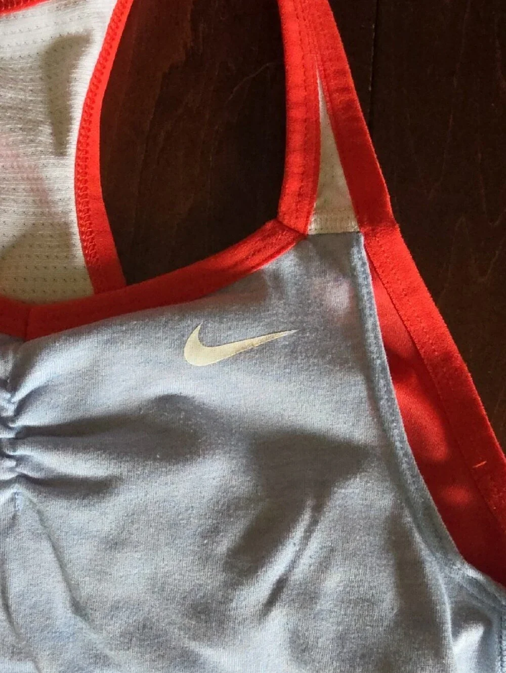 Nike Women's Sky Blue Tank with Bright Red Trim